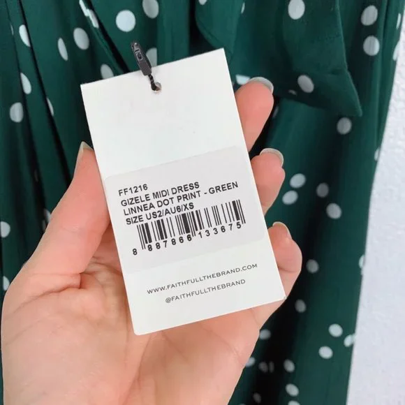 Faithfull The Brand | Gizele Midi Dress Green Polka Dot - Picture 5 of 8